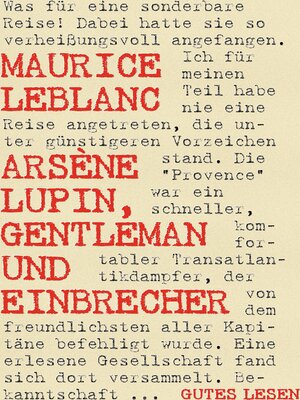 cover image of Arsène Lupin, Gentleman und Einbrecher